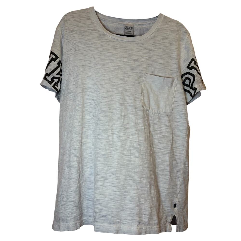 PINK Victoria's Secret Women’s Large Distressed Light Blue Tee
